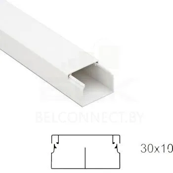 Кабельный канал ПВХ 30x10 белый — цена и фото