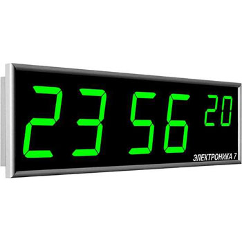 Настенные часы цифровые Электроника 7-2 100СМ-6 на 6 знаков высотой 100 мм, прямоугольные, для помещений