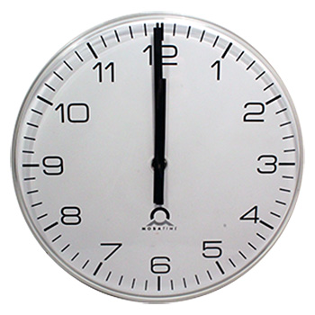 Вторичные часы для помещений Mobatime Eco диаметром 40 см, стрелочные с цифрами и без цифр