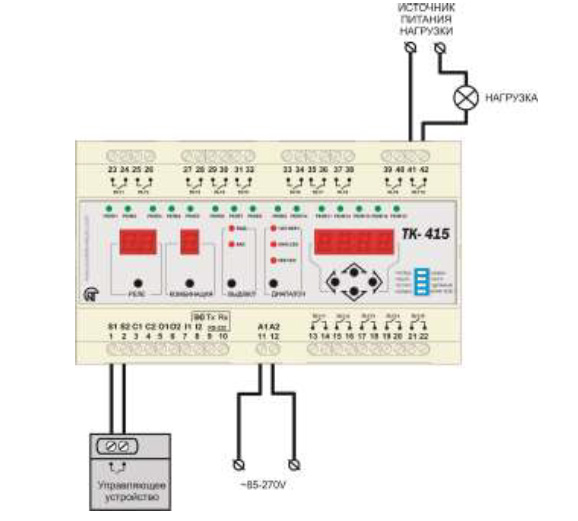 Схема подключения таймера ТК-415 типовая