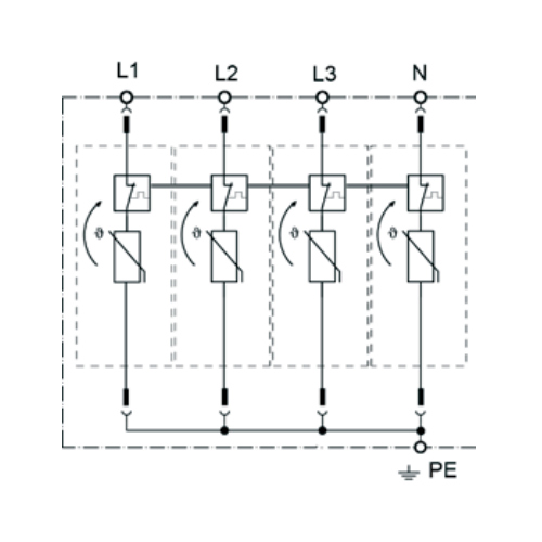 Схема подключения УЗИП EL-T2/4+0