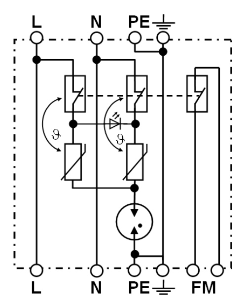 Схема подключения УЗИП EP D TN 230V/16A