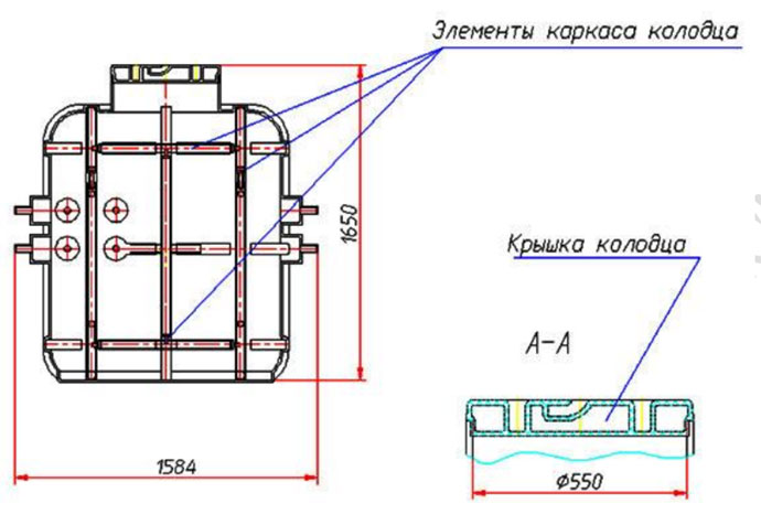 Чертеж кабельного колодца связи ПКК-2У-М1